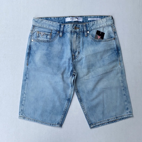New GUESS Men's Regular Fit Denim Shorts SZ 32 - Picture 3 of 7